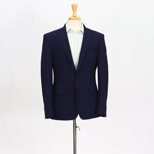 Bar III 42R Navy Blazer Sport Coat Jacket 2-Button Solid Y696